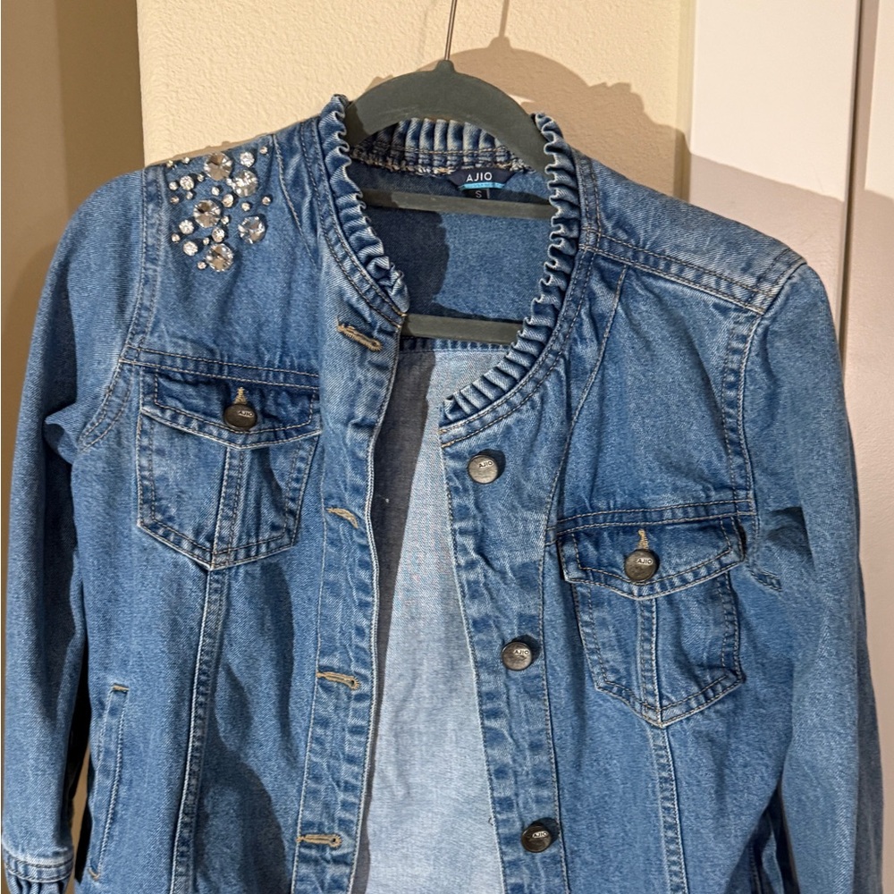 Denim Jacket with Sequins